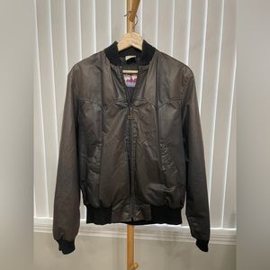 Walls Mountain Dark Brown Western Bomber Jacket Vintage Medium Tall
